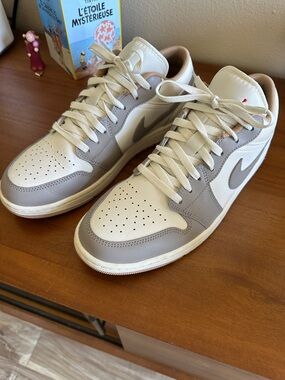 Jordan Men’s Low-Top Sneakers in White and Light Gray